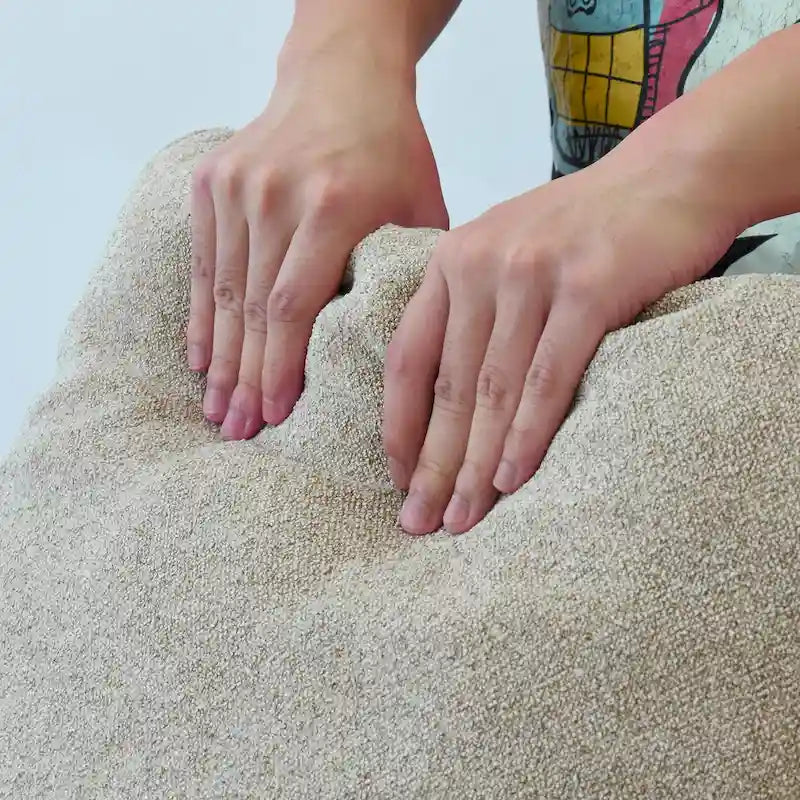Divano componibile a 3 posti da 305 cm, contemporaneo, imbottito in piuma