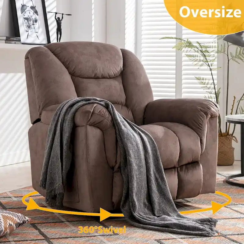 Poltrona reclinabile basculante manuale oversize con girevole a 360° per soggiorno