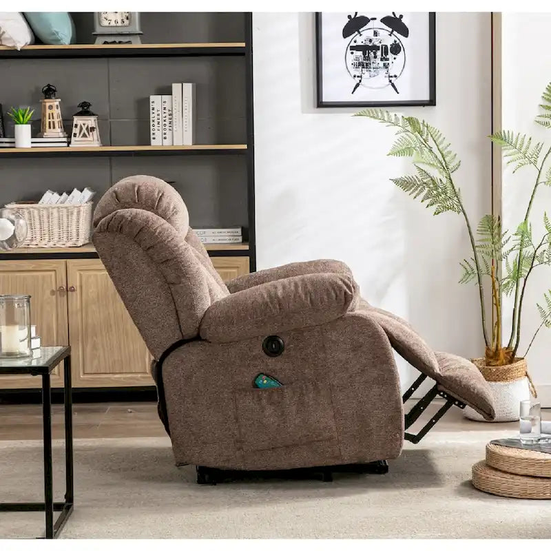 Poltrona reclinabile basculante manuale oversize con girevole a 360° per soggiorno