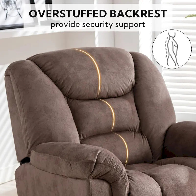 Poltrona reclinabile basculante manuale oversize con girevole a 360° per soggiorno