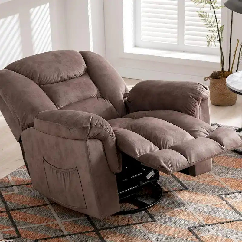 Poltrona reclinabile basculante manuale oversize con girevole a 360° per soggiorno