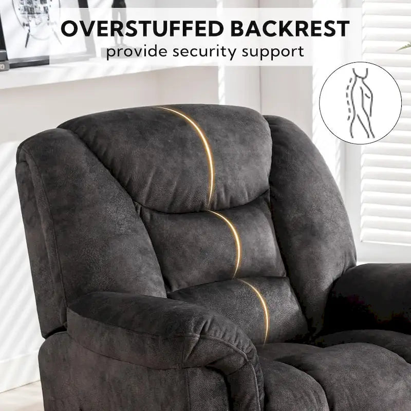 Poltrona reclinabile basculante manuale oversize con girevole a 360° per soggiorno