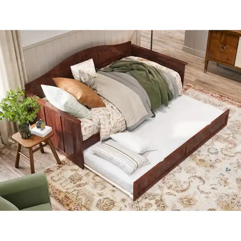 Divano letto singolo Nantucket in legno con letto estraibile singolo