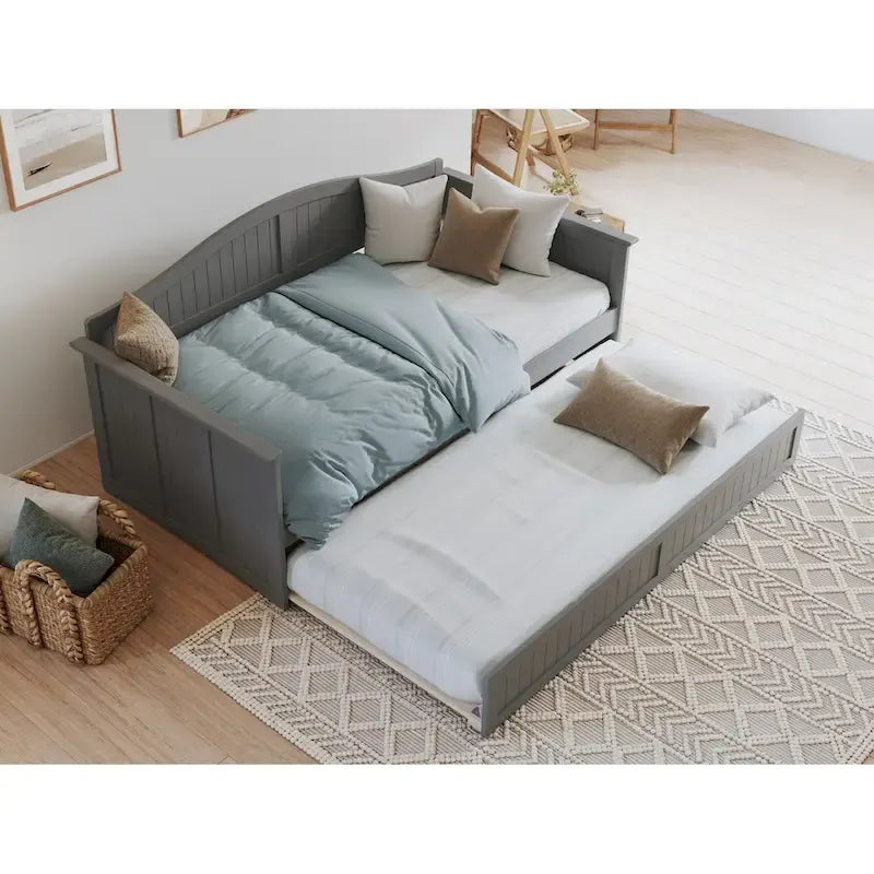 Divano letto singolo Nantucket in legno con letto estraibile singolo