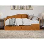 Divano letto singolo Nantucket in legno con letto estraibile singolo