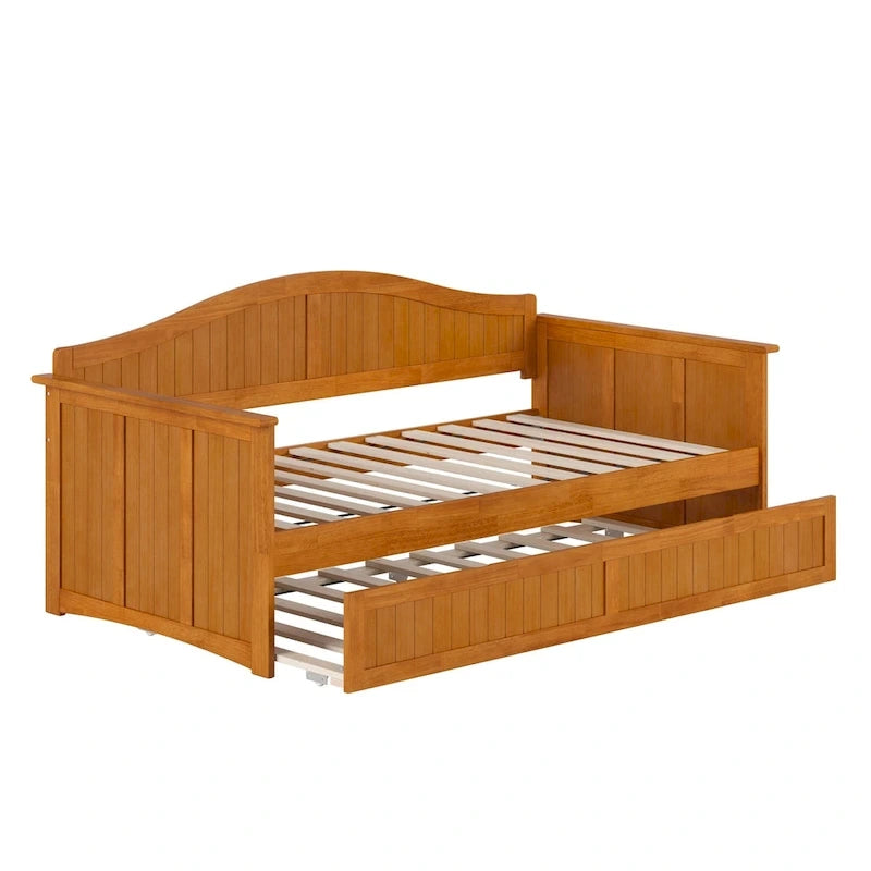 Divano letto singolo Nantucket in legno con letto estraibile singolo