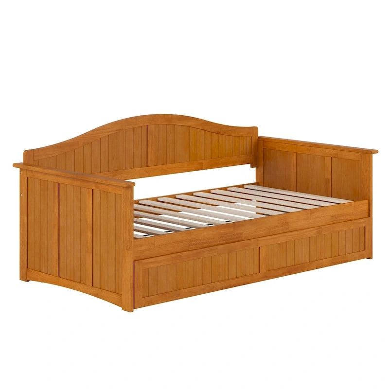 Divano letto singolo Nantucket in legno con letto estraibile singolo