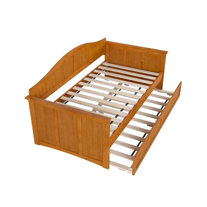 Divano letto singolo Nantucket in legno con letto estraibile singolo