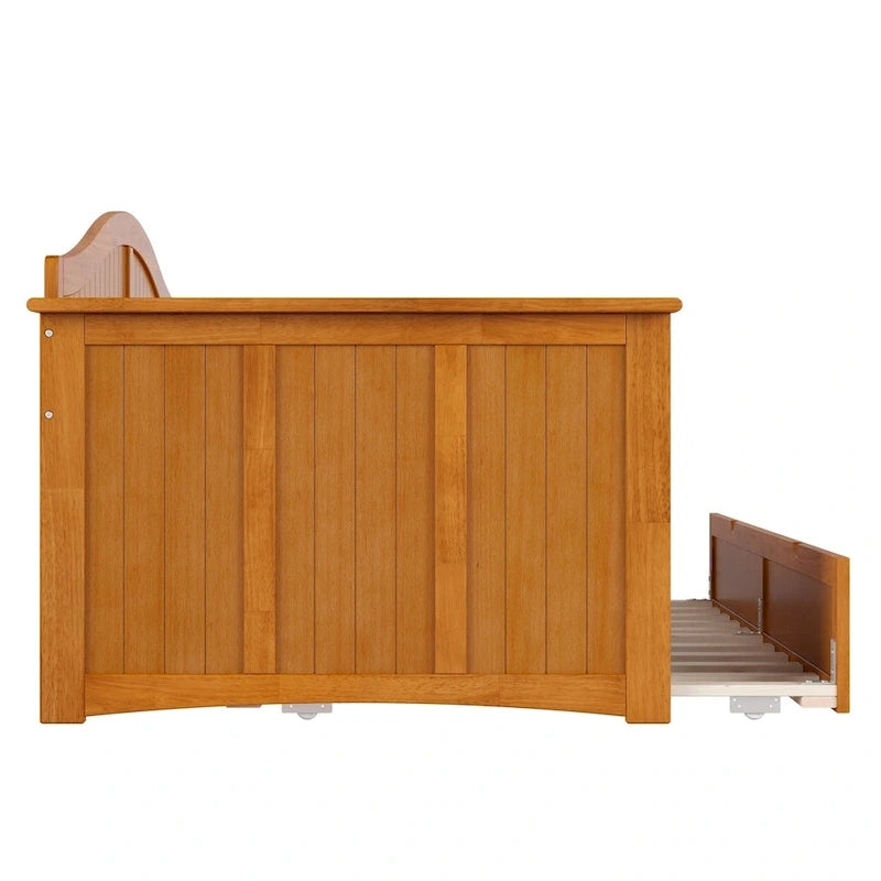 Divano letto singolo Nantucket in legno con letto estraibile singolo
