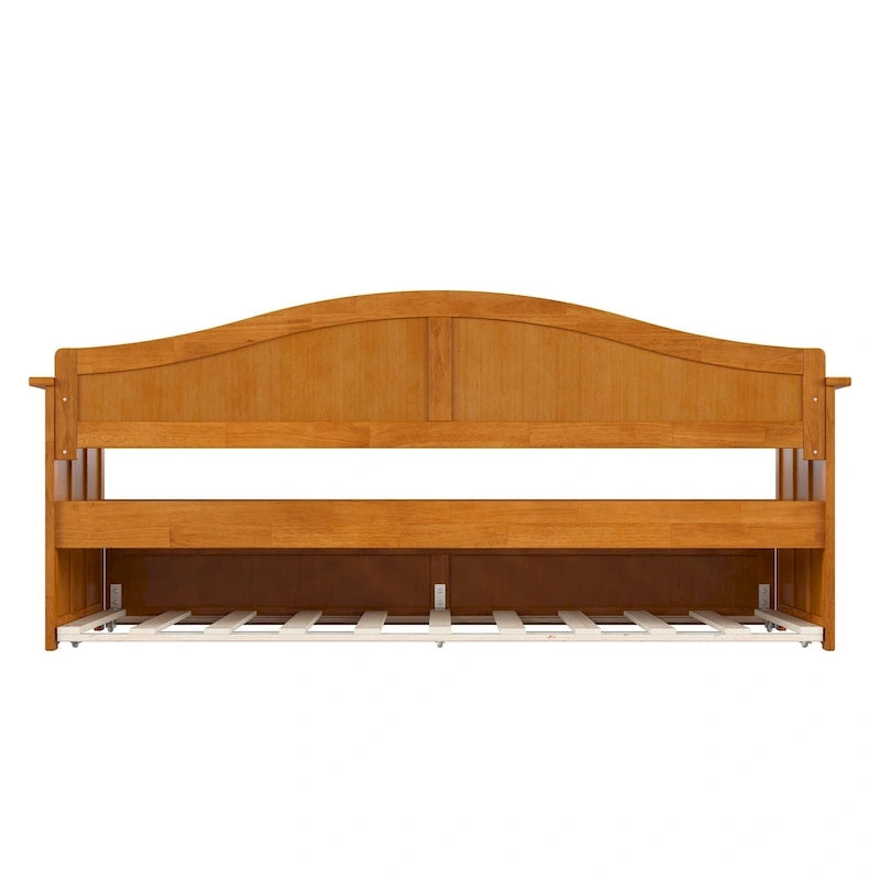 Divano letto singolo Nantucket in legno con letto estraibile singolo