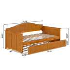 Divano letto singolo Nantucket in legno con letto estraibile singolo