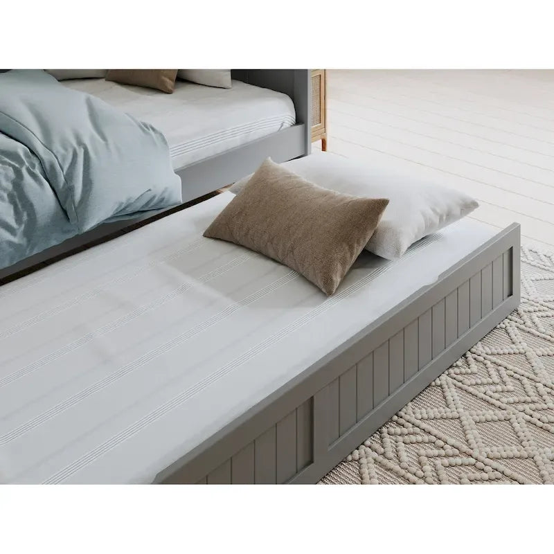 Divano letto singolo Nantucket in legno con letto estraibile singolo