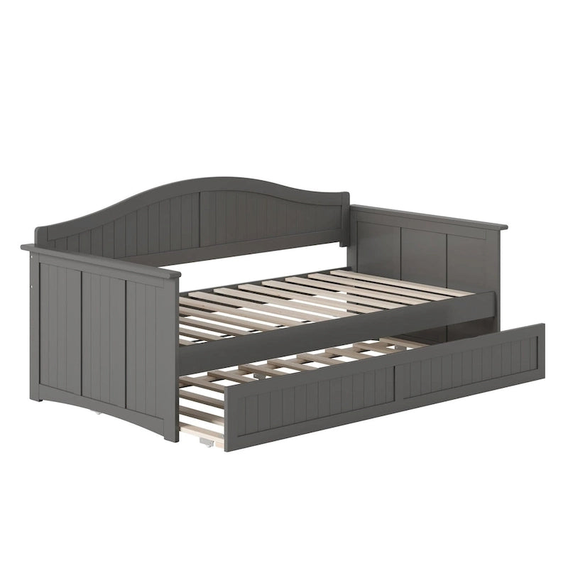 Divano letto singolo Nantucket in legno con letto estraibile singolo