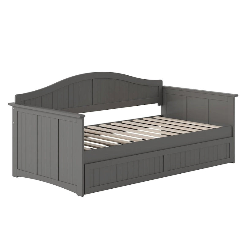 Divano letto singolo Nantucket in legno con letto estraibile singolo