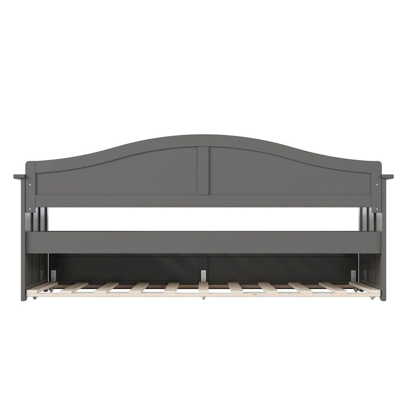 Divano letto singolo Nantucket in legno con letto estraibile singolo