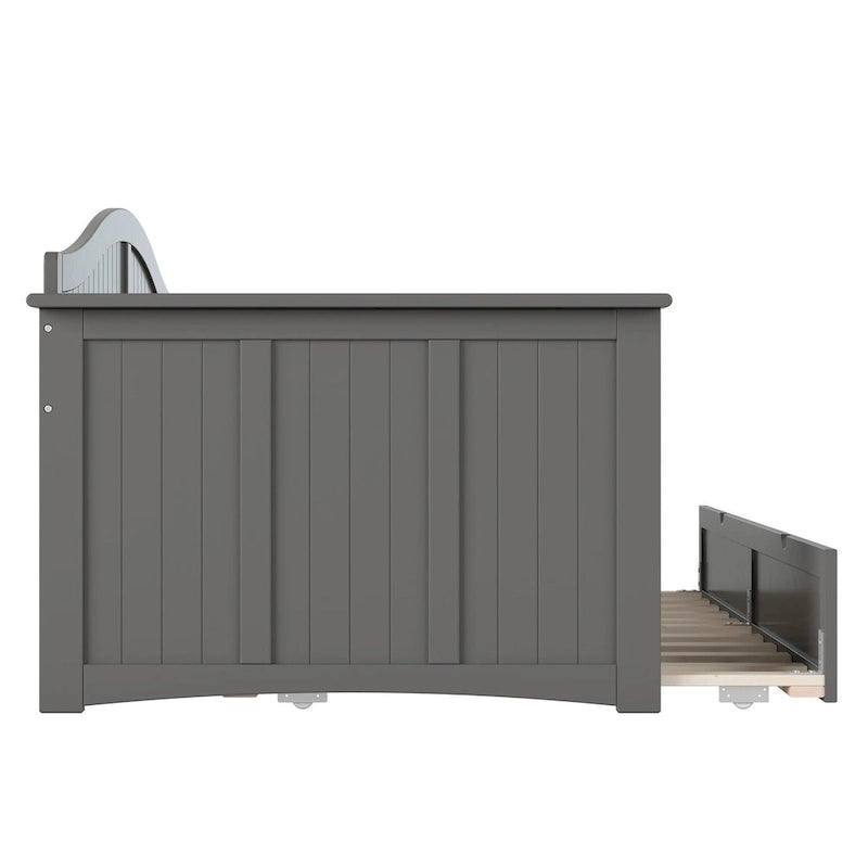 Divano letto singolo Nantucket in legno con letto estraibile singolo