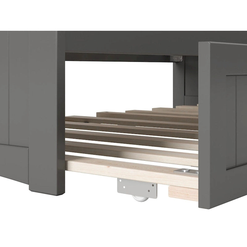 Divano letto singolo Nantucket in legno con letto estraibile singolo
