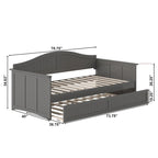 Divano letto singolo Nantucket in legno con letto estraibile singolo