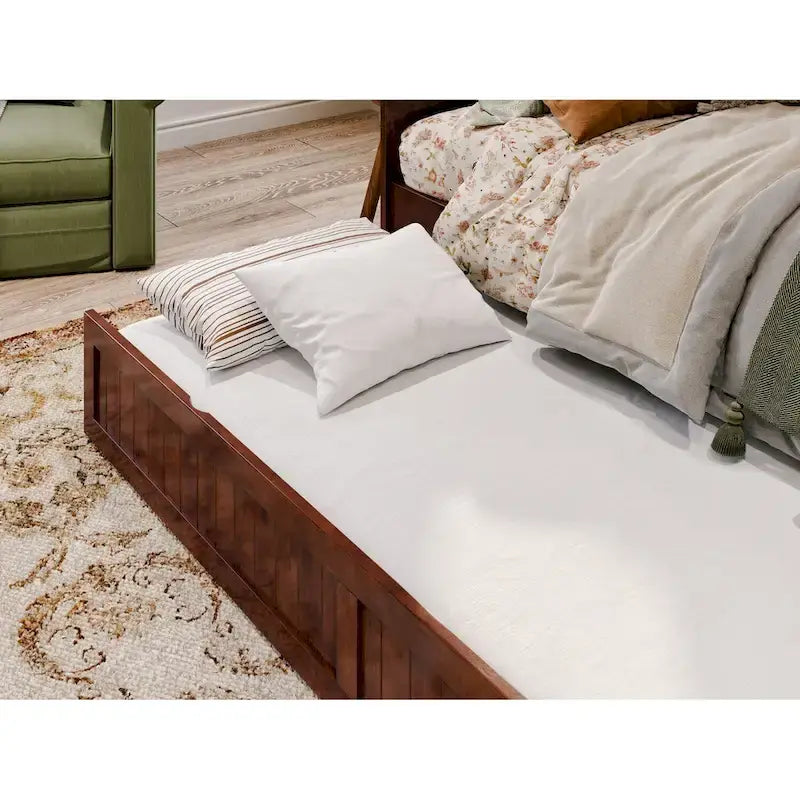 Divano letto singolo Nantucket in legno con letto estraibile singolo