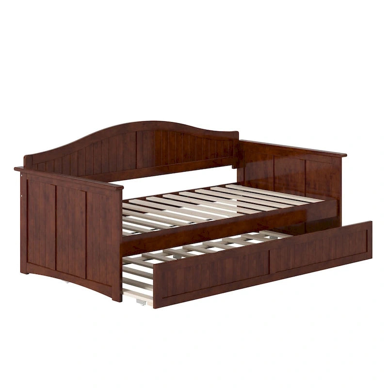 Divano letto singolo Nantucket in legno con letto estraibile singolo