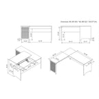 Scrivania angolare con piano in rovere naturale e struttura in ferro, 65" L x 63" P, capacità 45 kg