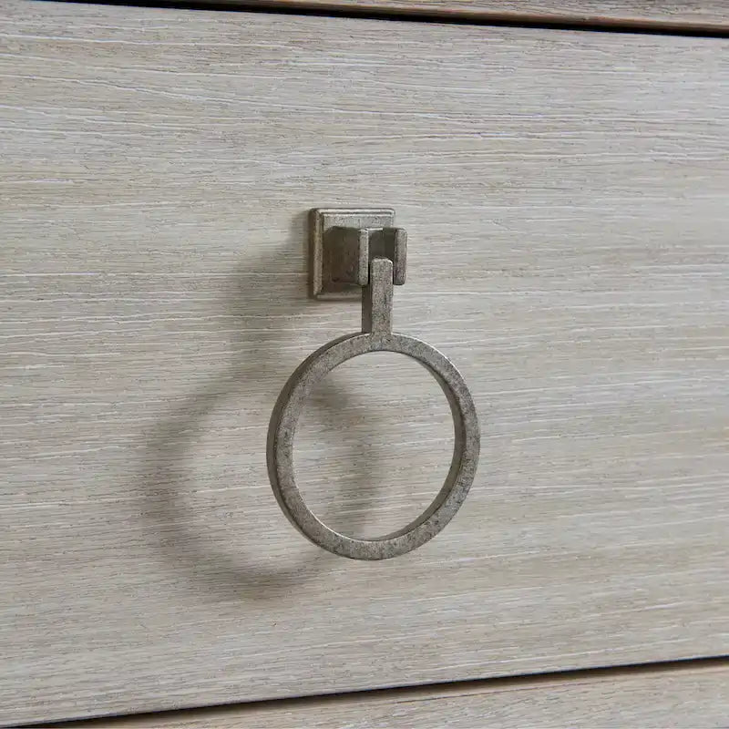 Set Camera da Letto 5 Pezzi con Letto a Pannello, Comò, Specchio, Comodino e Cassettiera, Finitura Champagne, King
