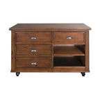 Credenza industriale con rotelle in metallo, ripiano estraibile per stampante e cassetto per archivio, 48"L x 30.5"A