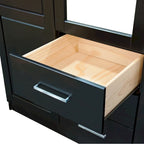 Guardaroba a tre ante in legno massello di pino, 183 cm (A) x 142 cm (L), ante a specchio o a pannello, 3 bastoni appendiabiti