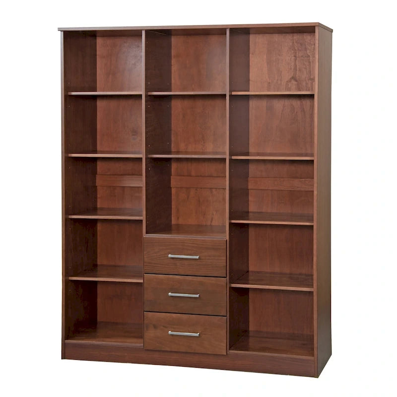 Guardaroba a tre ante in legno massello di pino, 183 cm (A) x 142 cm (L), ante a specchio o a pannello, 3 bastoni appendiabiti