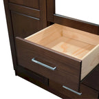 Guardaroba a tre ante in legno massello di pino, 183 cm (A) x 142 cm (L), ante a specchio o a pannello, 3 bastoni appendiabiti