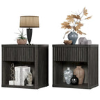 Set di 2 comodini moderni in stile rustico con cassetto scanalato e ripiano aperto, 57,7 cm P x 39,1 cm L x 61,2 cm A