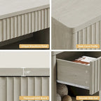Set di 2 comodini moderni in stile rustico con cassetto scanalato e ripiano aperto, 57,7 cm P x 39,1 cm L x 61,2 cm A