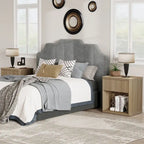 Set di 2 comodini moderni in stile rustico con cassetto scanalato e ripiano aperto, 57,7 cm P x 39,1 cm L x 61,2 cm A