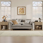 Set di 2 comodini moderni in stile rustico con cassetto scanalato e ripiano aperto, 57,7 cm P x 39,1 cm L x 61,2 cm A