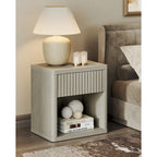 Set di 2 comodini moderni in stile rustico con cassetto scanalato e ripiano aperto, 57,7 cm P x 39,1 cm L x 61,2 cm A