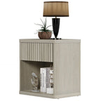 Set di 2 comodini moderni in stile rustico con cassetto scanalato e ripiano aperto, 57,7 cm P x 39,1 cm L x 61,2 cm A