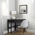 Scrivania ad angolo per computer con cassetto e ripiano inferiore, Legno massello e MDF, 107 cm L x 71 cm P x 76 cm H