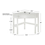 Scrivania ad angolo per computer con cassetto e ripiano inferiore, Legno massello e MDF, 107 cm L x 71 cm P x 76 cm H
