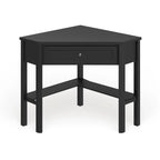 Scrivania ad angolo per computer con cassetto e ripiano inferiore, Legno massello e MDF, 107 cm L x 71 cm P x 76 cm H