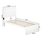 Letto a piattaforma Twin XL in stile moderno di metà secolo con pediera, stazione di ricarica e doghe, 272 kg, Bianco