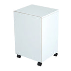 Carrello Porta Stampante Mobile con 2 Cassetti e Ripiano, Organizer Portaoggetti su Ruote, 40 cm L x 60 cm H, Bianco