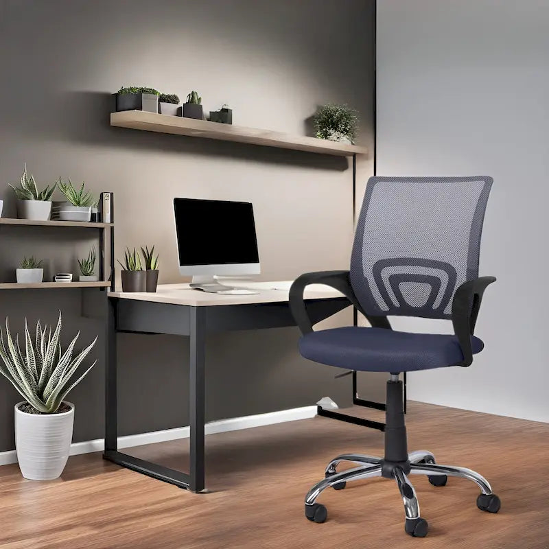 Sedia da Ufficio Ergonomica in Rete Traspirante Design Regolabile con Supporto Lombare e Mobilità Potenziata con Ruote Girevoli a 360°