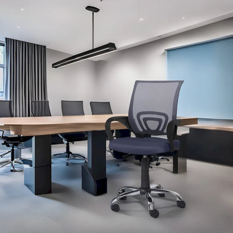 Sedia da Ufficio Ergonomica in Rete Traspirante Design Regolabile con Supporto Lombare e Mobilità Potenziata con Ruote Girevoli a 360°
