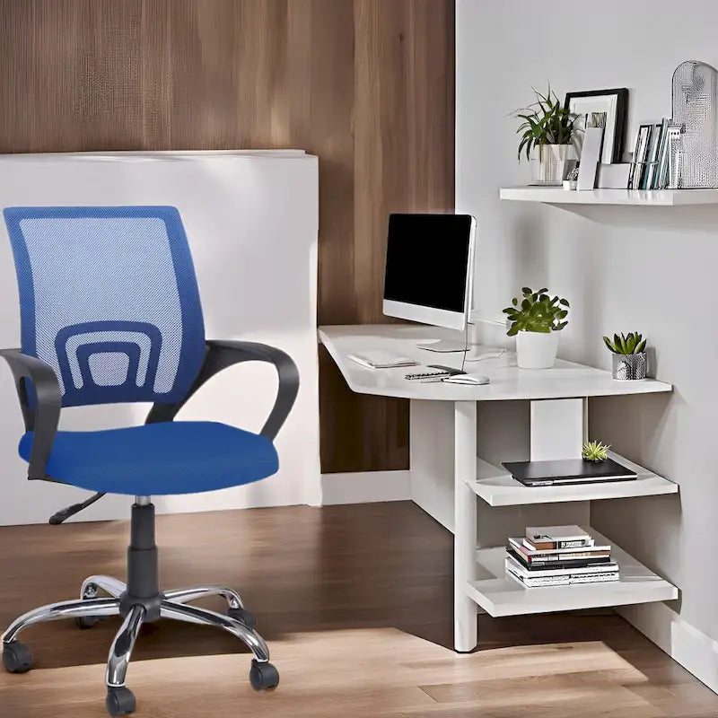 Sedia da Ufficio Ergonomica in Rete Traspirante Design Regolabile con Supporto Lombare e Mobilità Potenziata con Ruote Girevoli a 360°