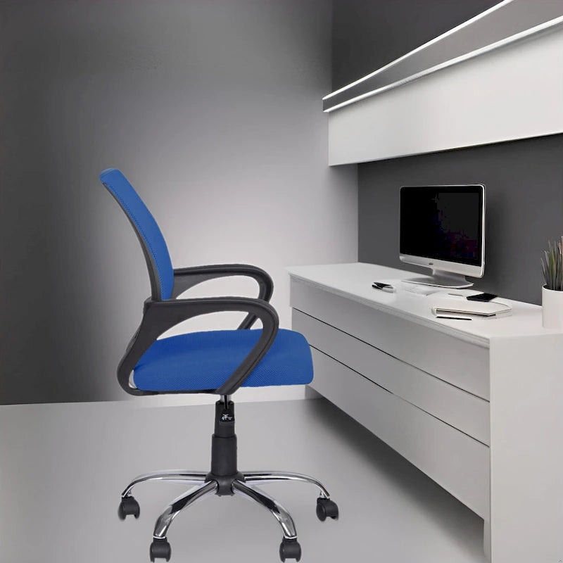 Sedia da Ufficio Ergonomica in Rete Traspirante Design Regolabile con Supporto Lombare e Mobilità Potenziata con Ruote Girevoli a 360°