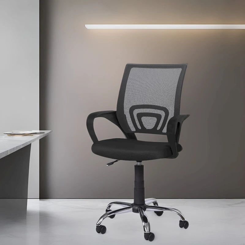 Sedia da Ufficio Ergonomica in Rete Traspirante Design Regolabile con Supporto Lombare e Mobilità Potenziata con Ruote Girevoli a 360°
