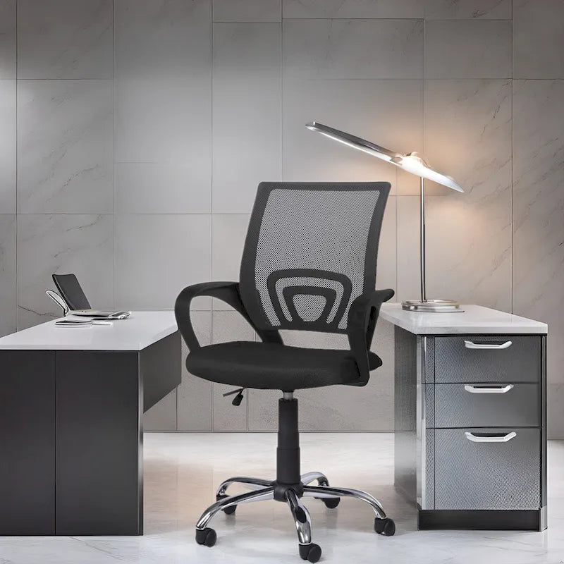 Sedia da Ufficio Ergonomica in Rete Traspirante Design Regolabile con Supporto Lombare e Mobilità Potenziata con Ruote Girevoli a 360°