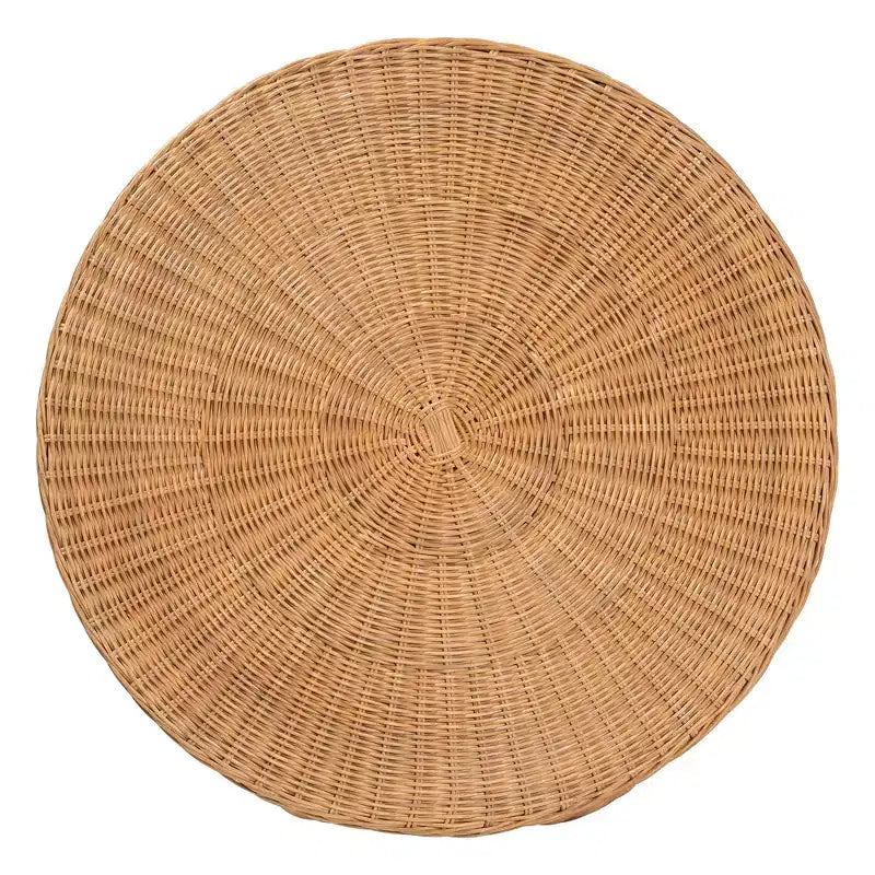 bali & pari Palm Bohemian Honey Scallop Rattan End Table
