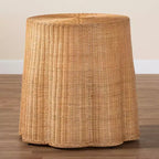 bali & pari Palm Bohemian Honey Scallop Rattan End Table