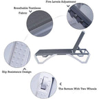 Kozyard Alan Full Flat Aluminum and Polypropylene Resin Legs Patio Reclining Adjustable Chaise Lounge